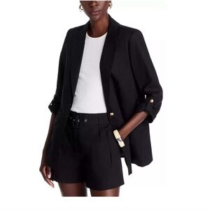 Aqua Cotton Slouchy Blazer in black